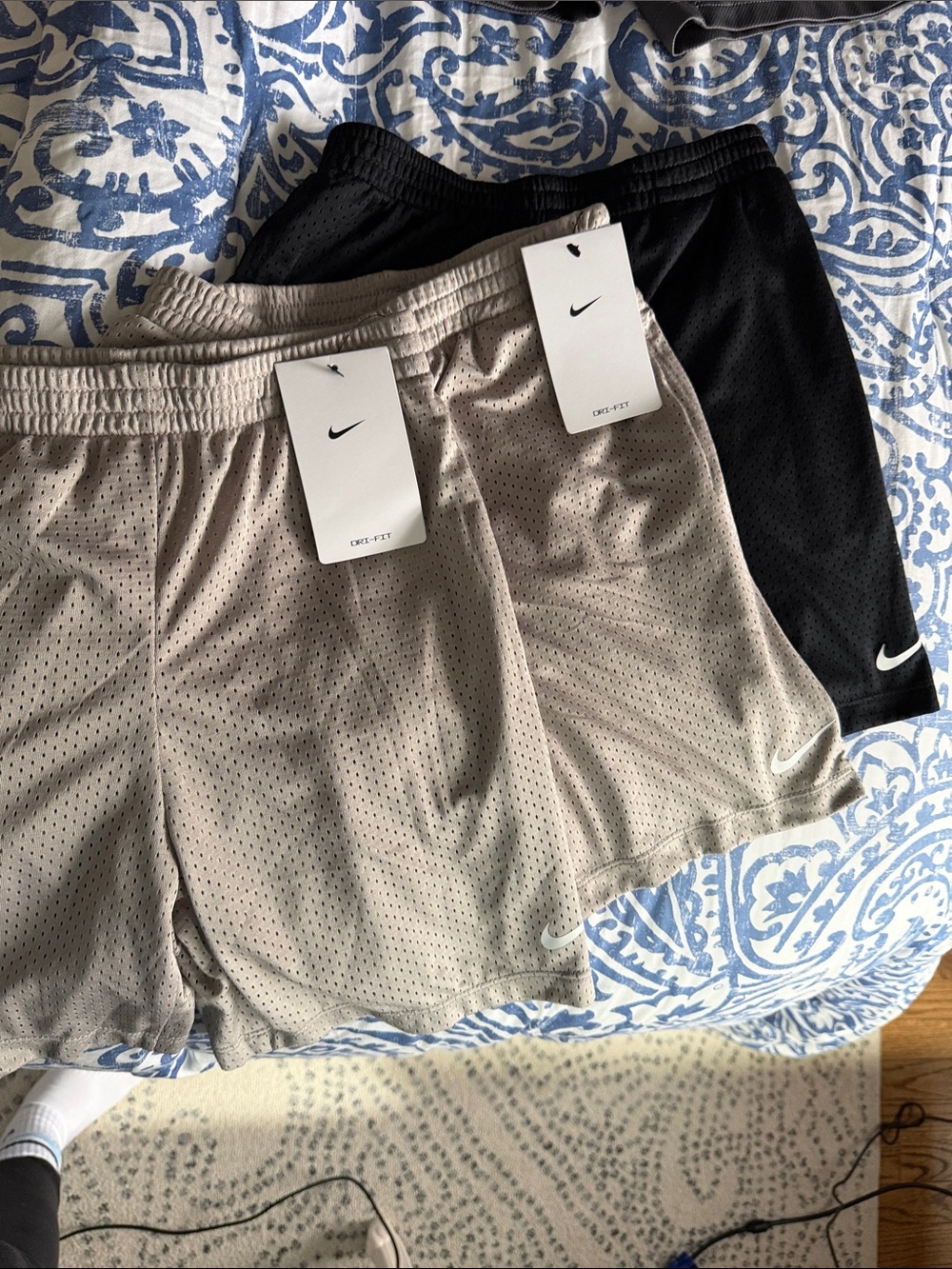 Nike Kids Dri-FIT Mesh Shorts in Black and Gray size 5-6